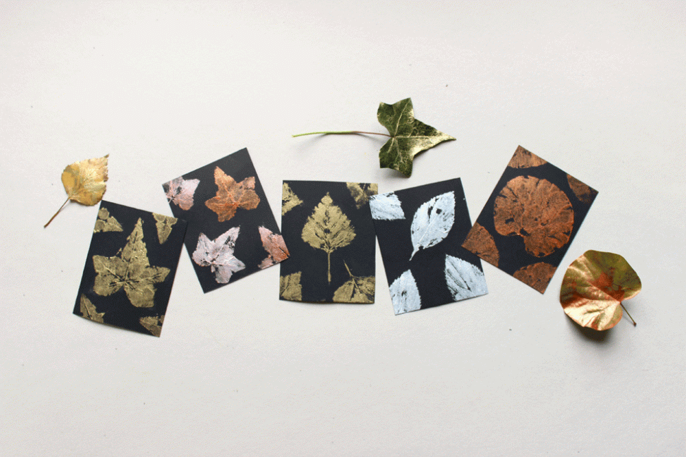 stampa con le foglie