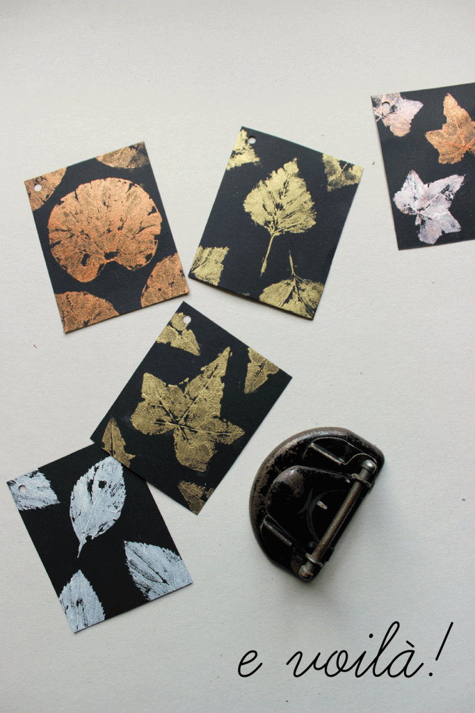 stampa con le foglie