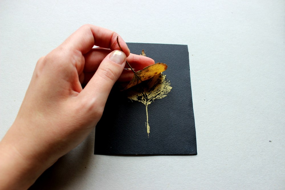 stampa con le foglie